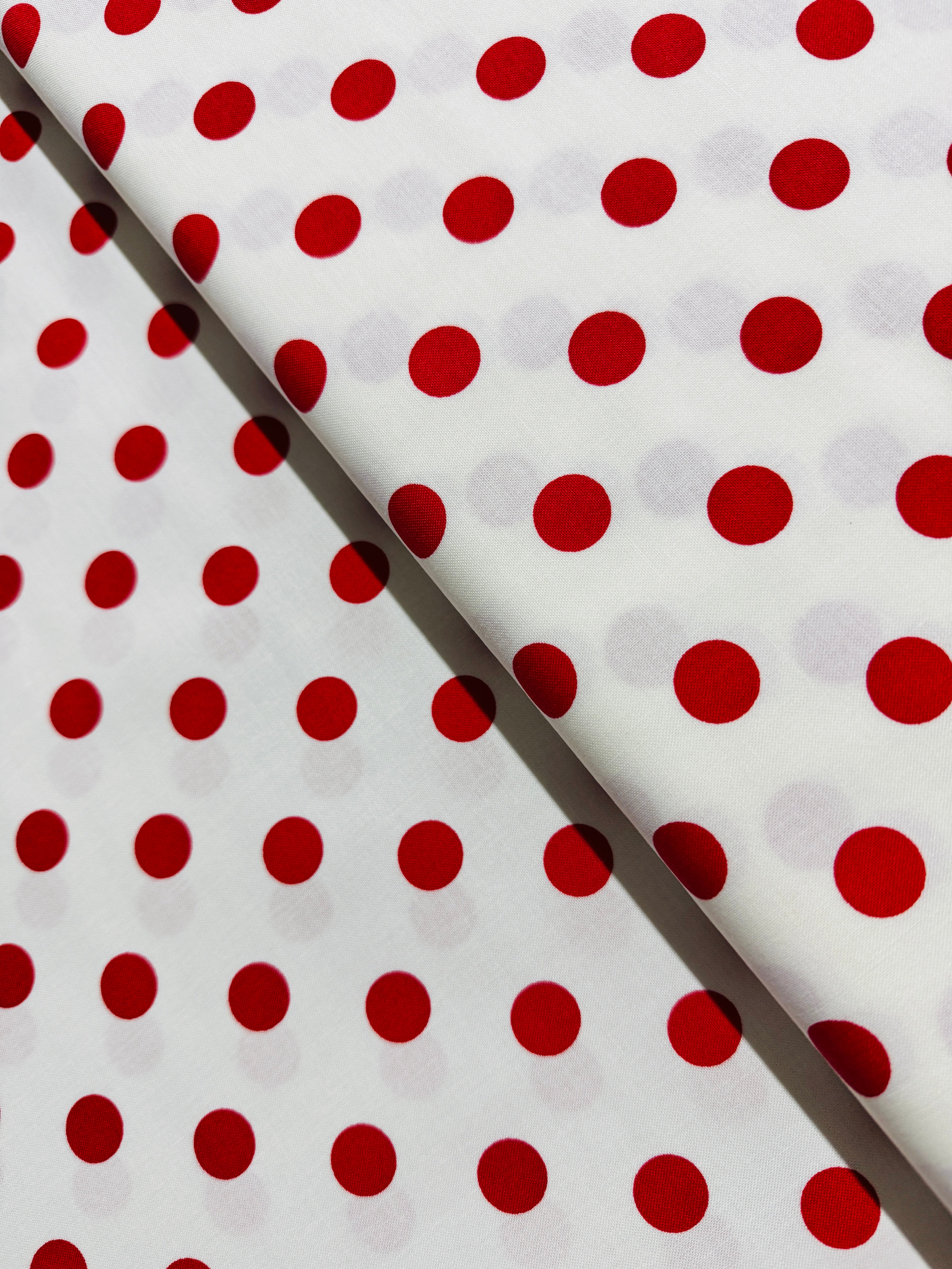 Fat Quarter - 45" Dottie - White Christmas Red