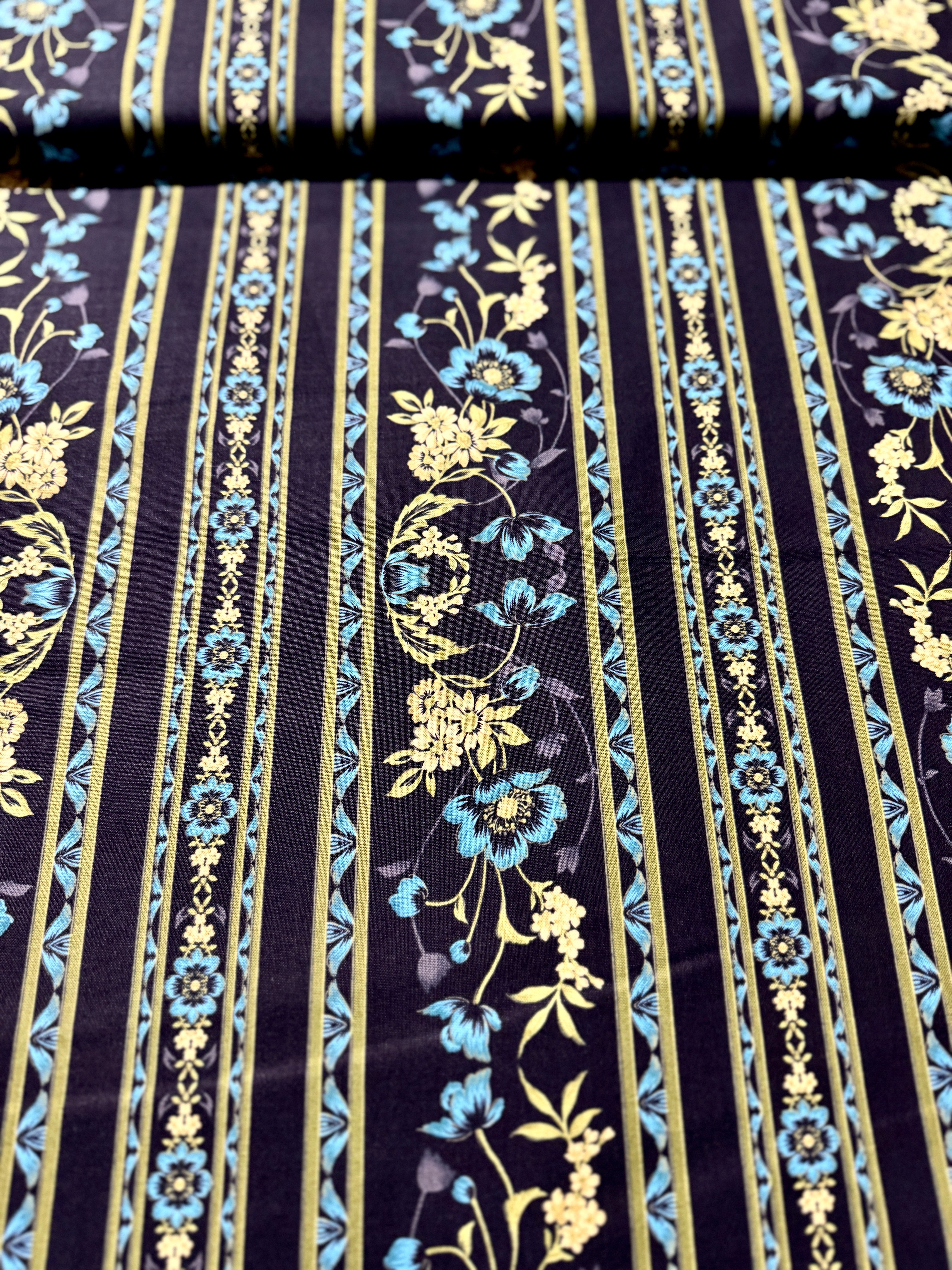 Midnight Garden - Border Teal - Yardage