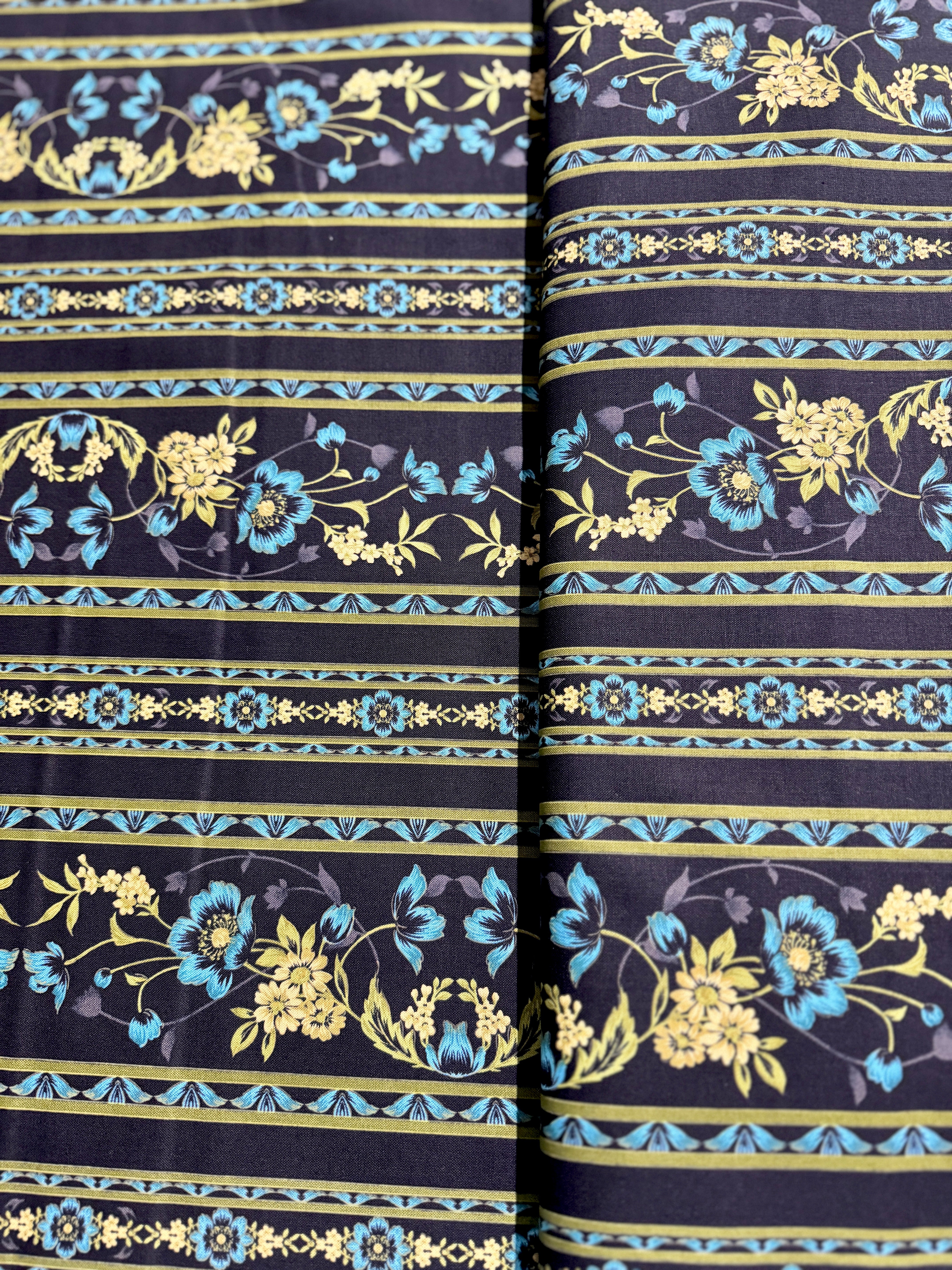 Midnight Garden - Border Teal - Yardage