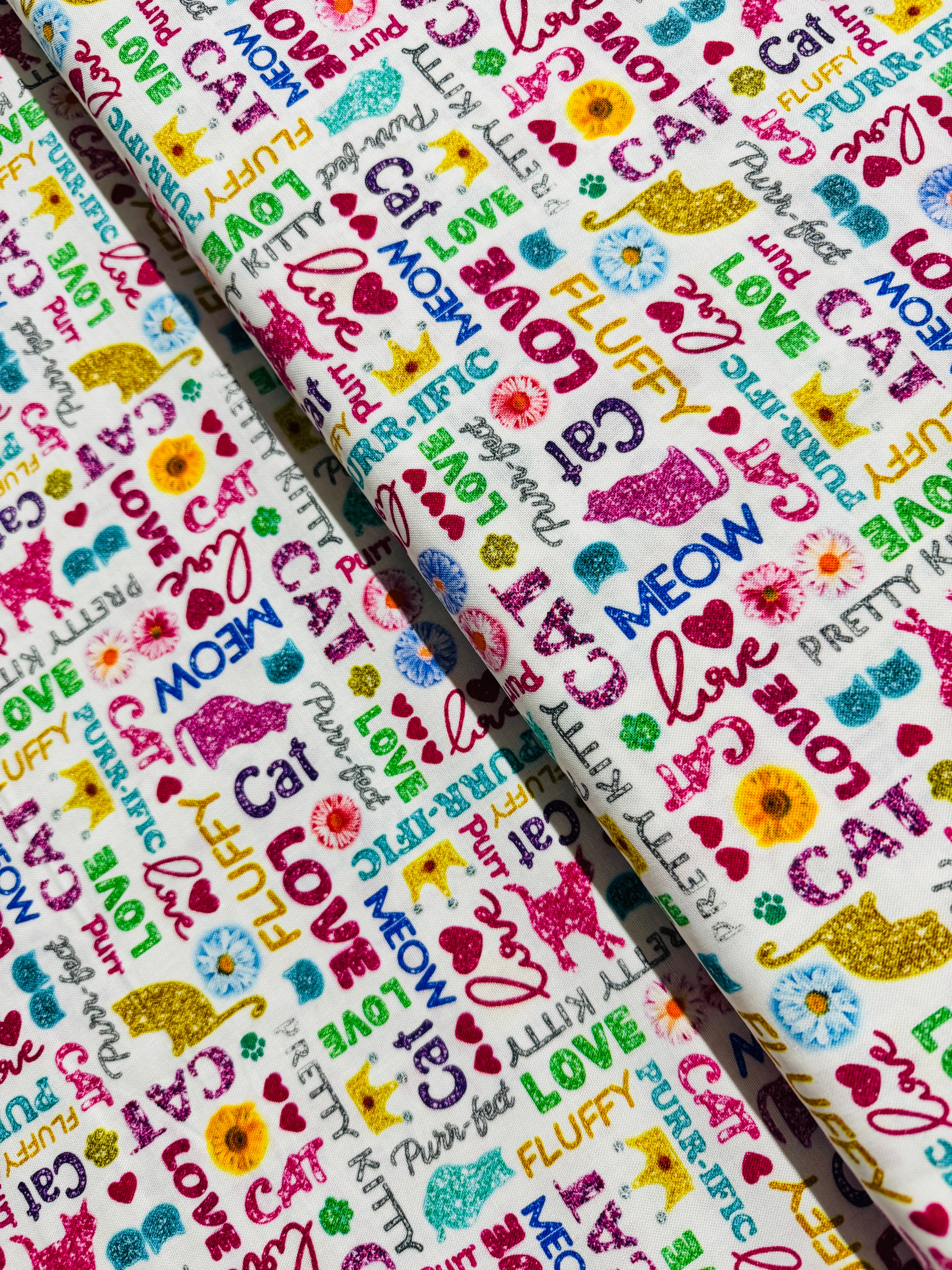 Kitty Words Yardage