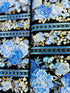 Royal Plume - Floral 11" Stripe Metallic Yardage