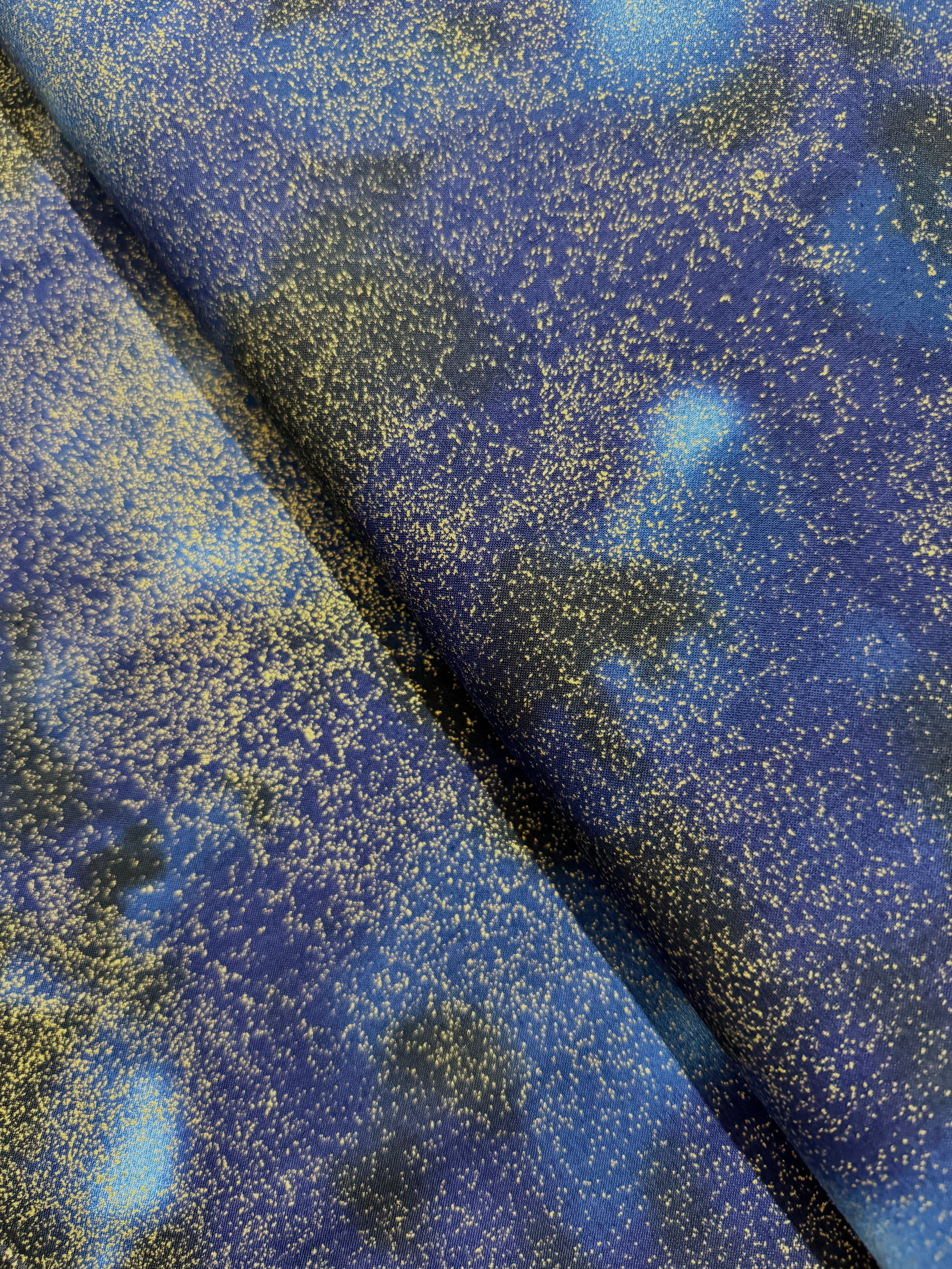 Cosmic Skies - Royal/Gold Metallic Yardage