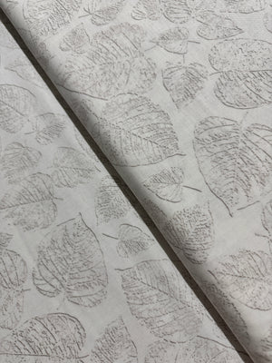 White Out - Frosted Leaves Taupe/White Yardage