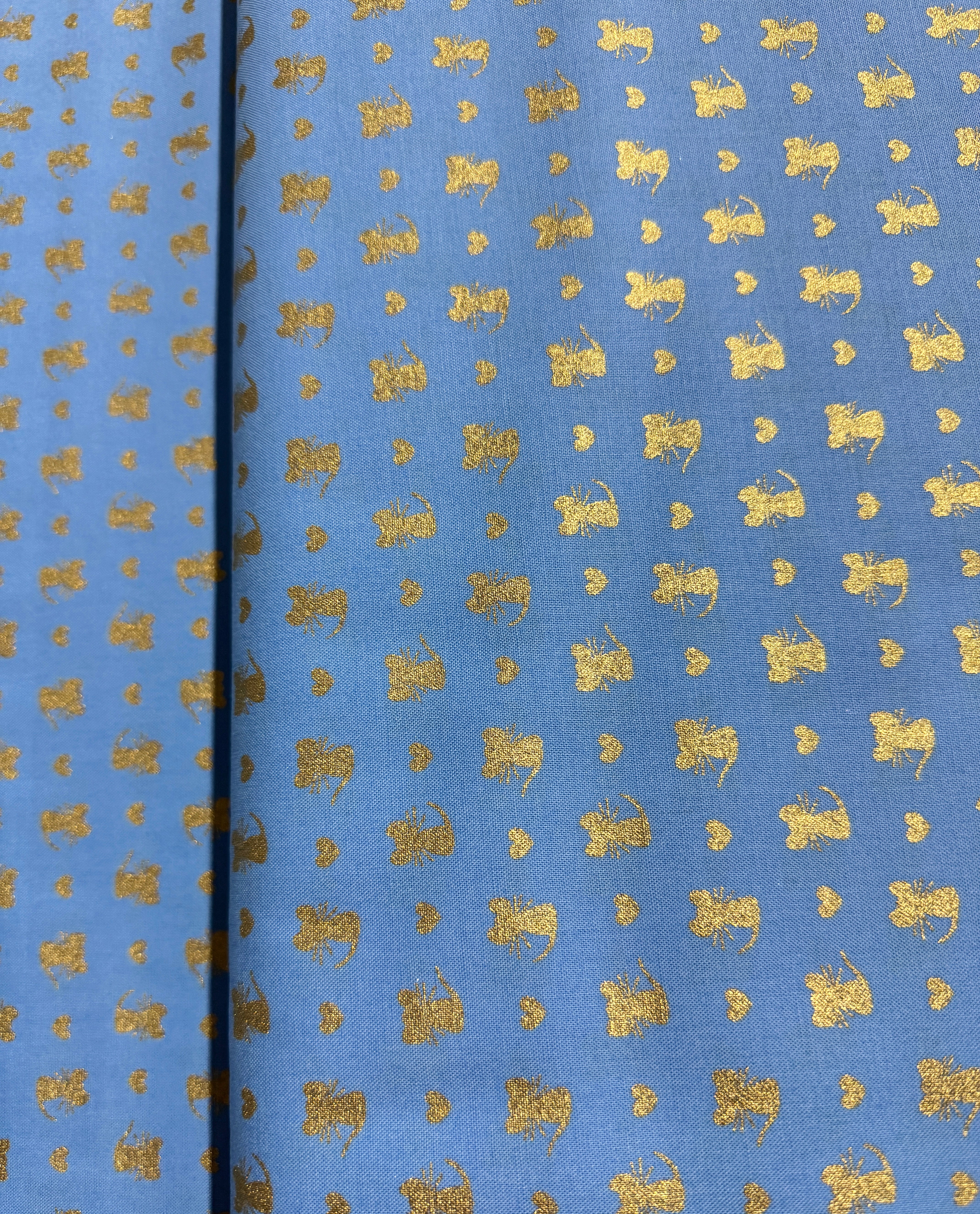 Glitter Critters - Nice Mice Cornflower/Gold Glitter - Half Yard