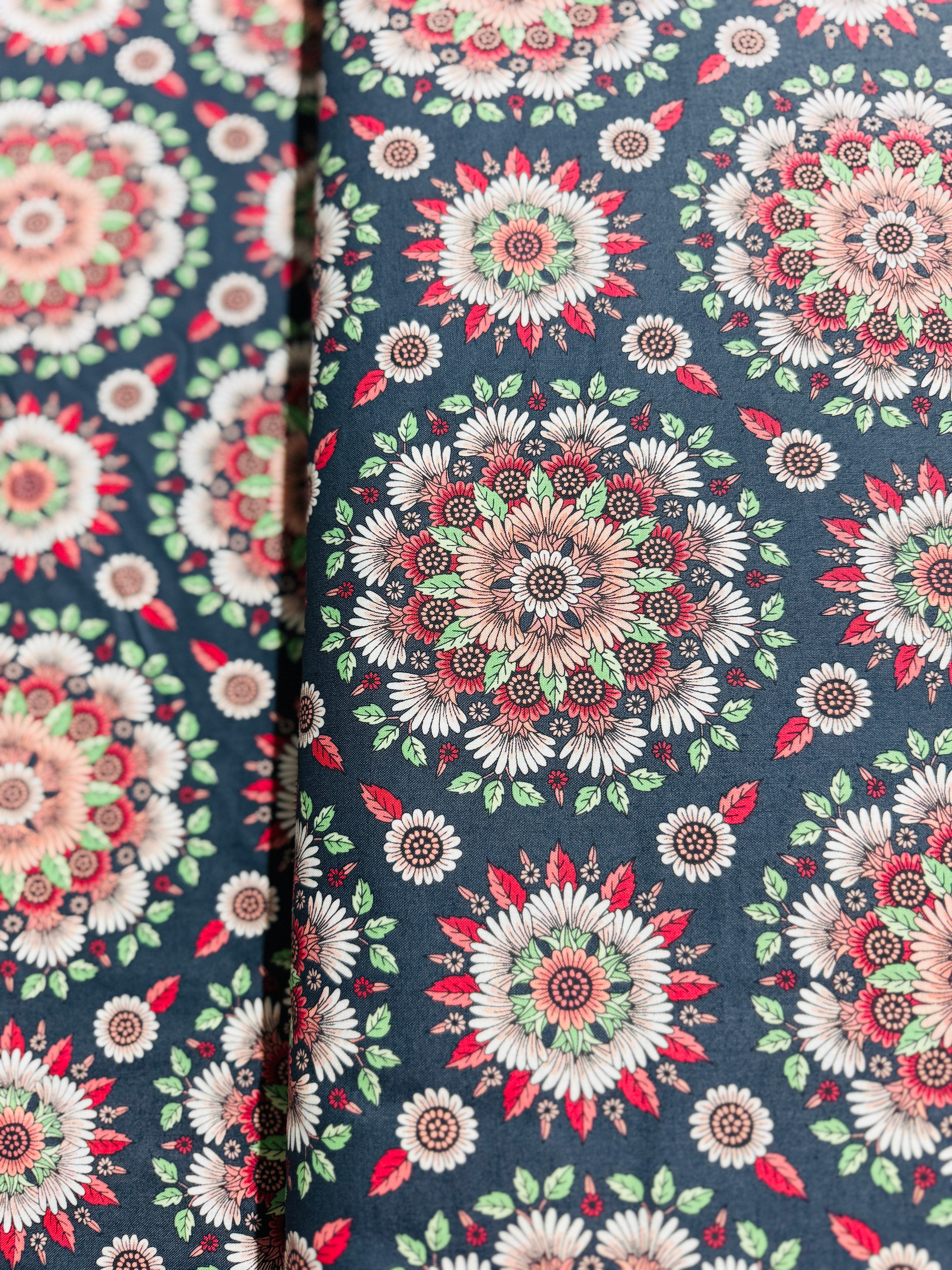 Delphine - Floral Medallion Blush Yardage