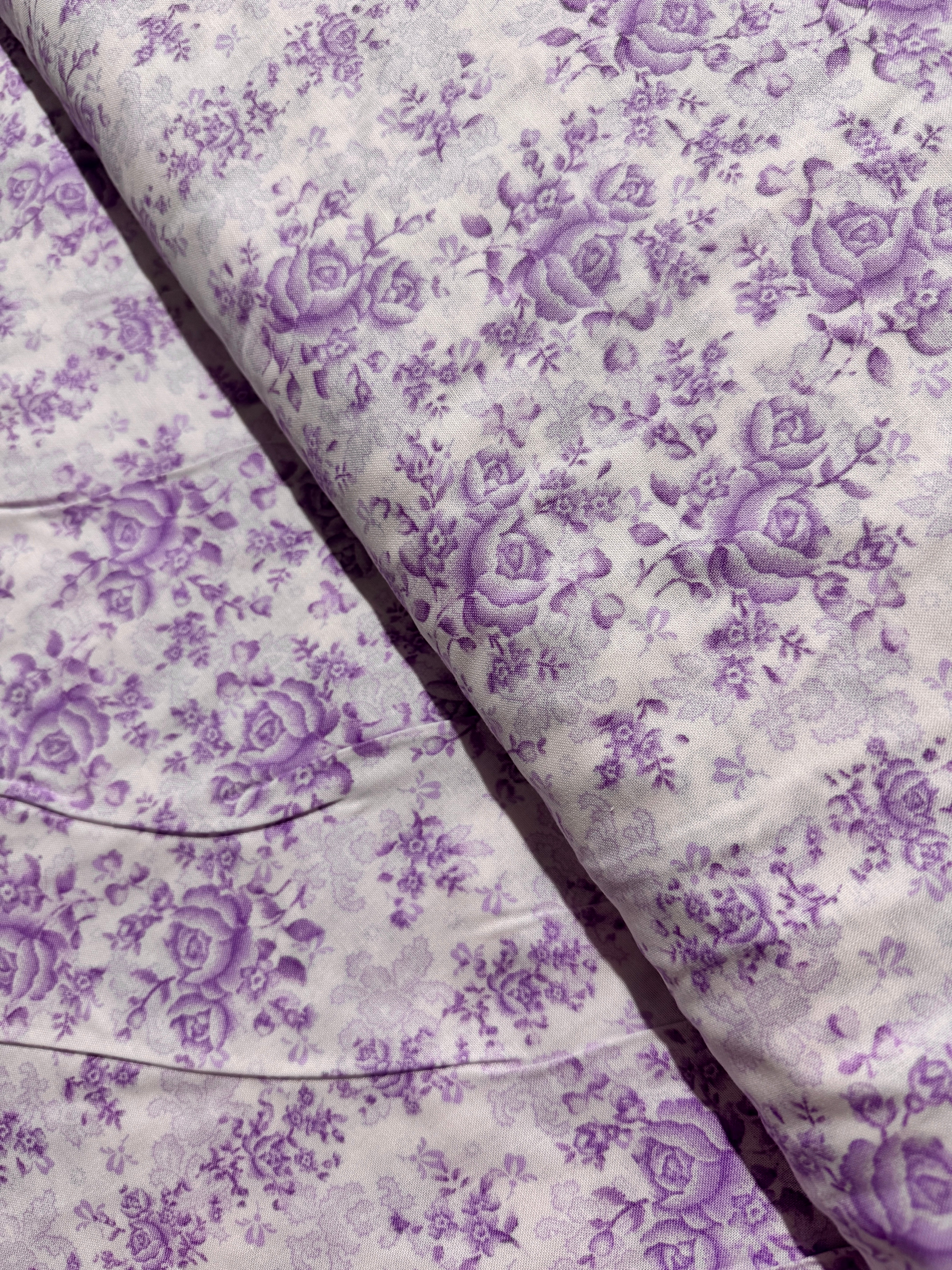 Homestead Wide - Climbing Rose Violet Quilt Back