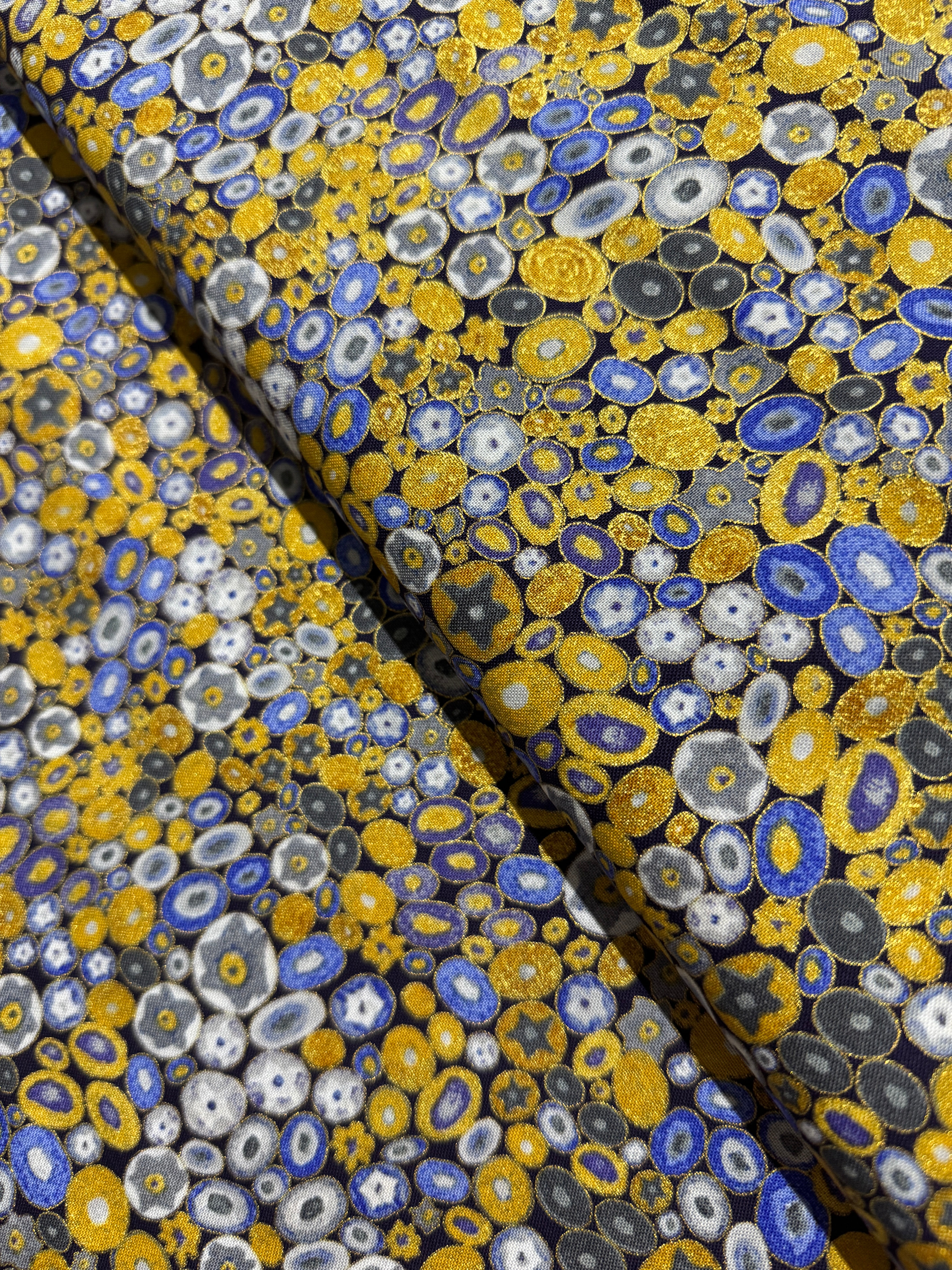 Gustav Klimt - Cobalt Gold Metallic Yardage