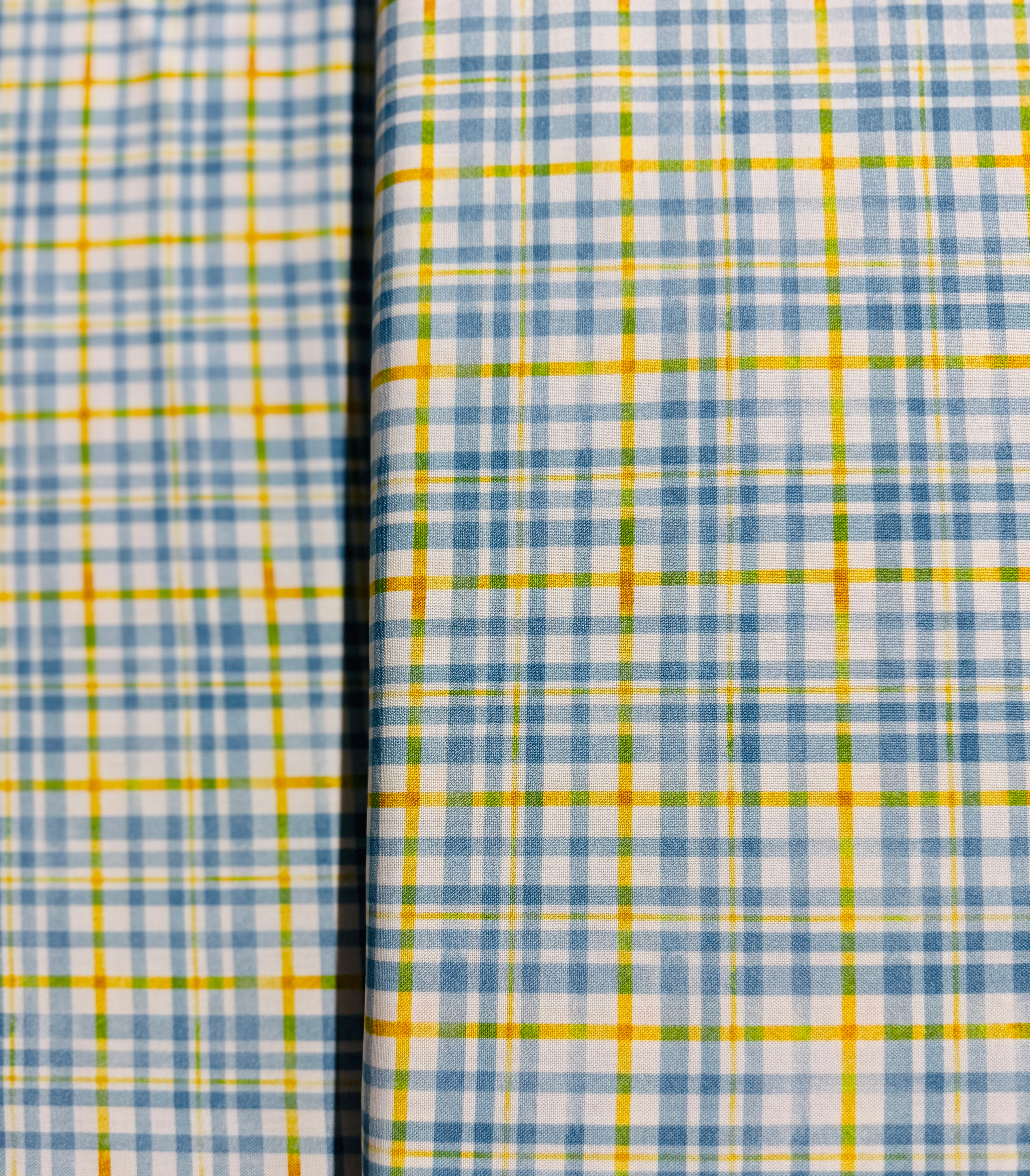 Queen Bee - Beehive Plaid Blue Yardage