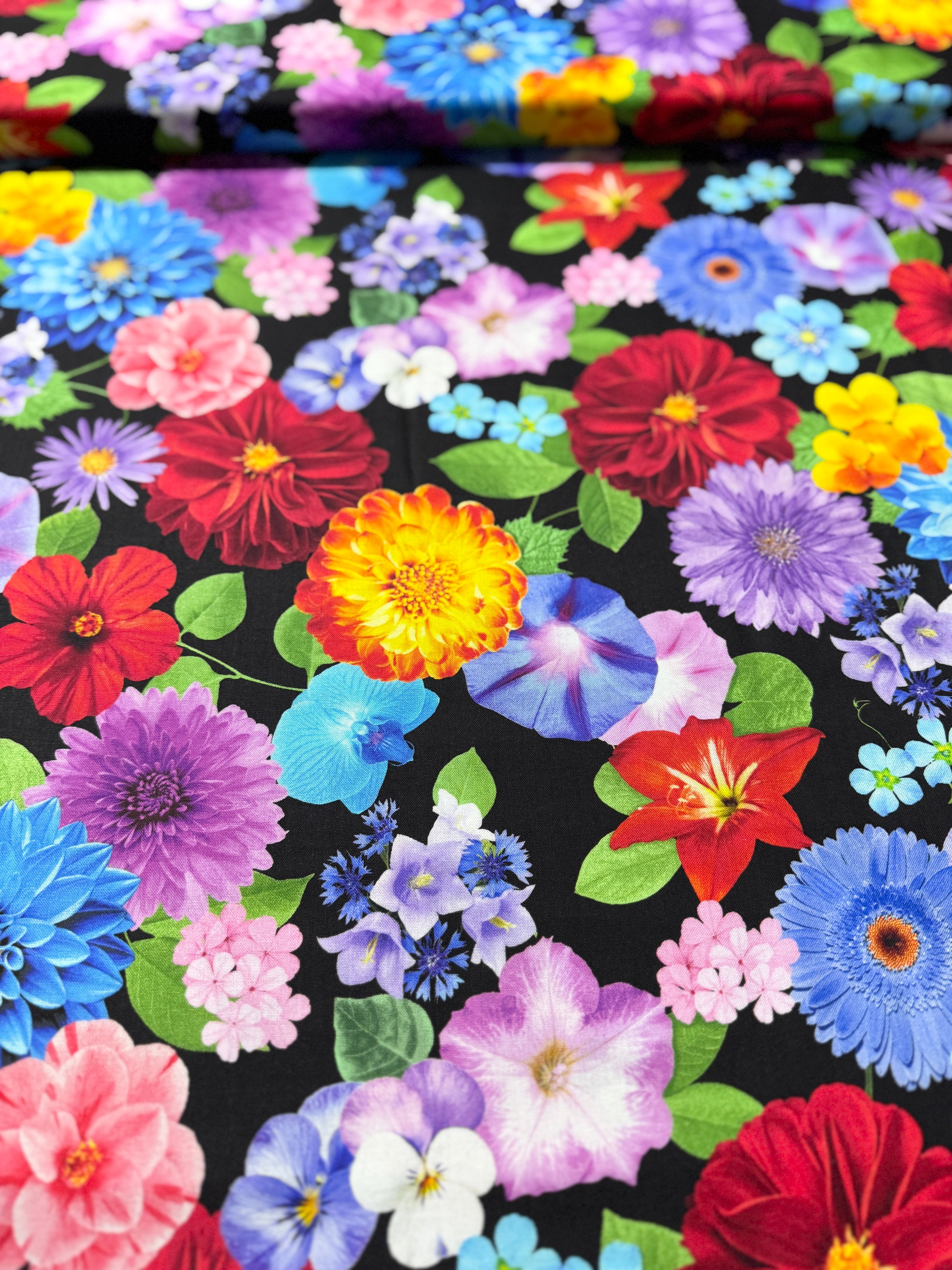 Garden Bouquet - Variety of Vibrant Florals Yardage