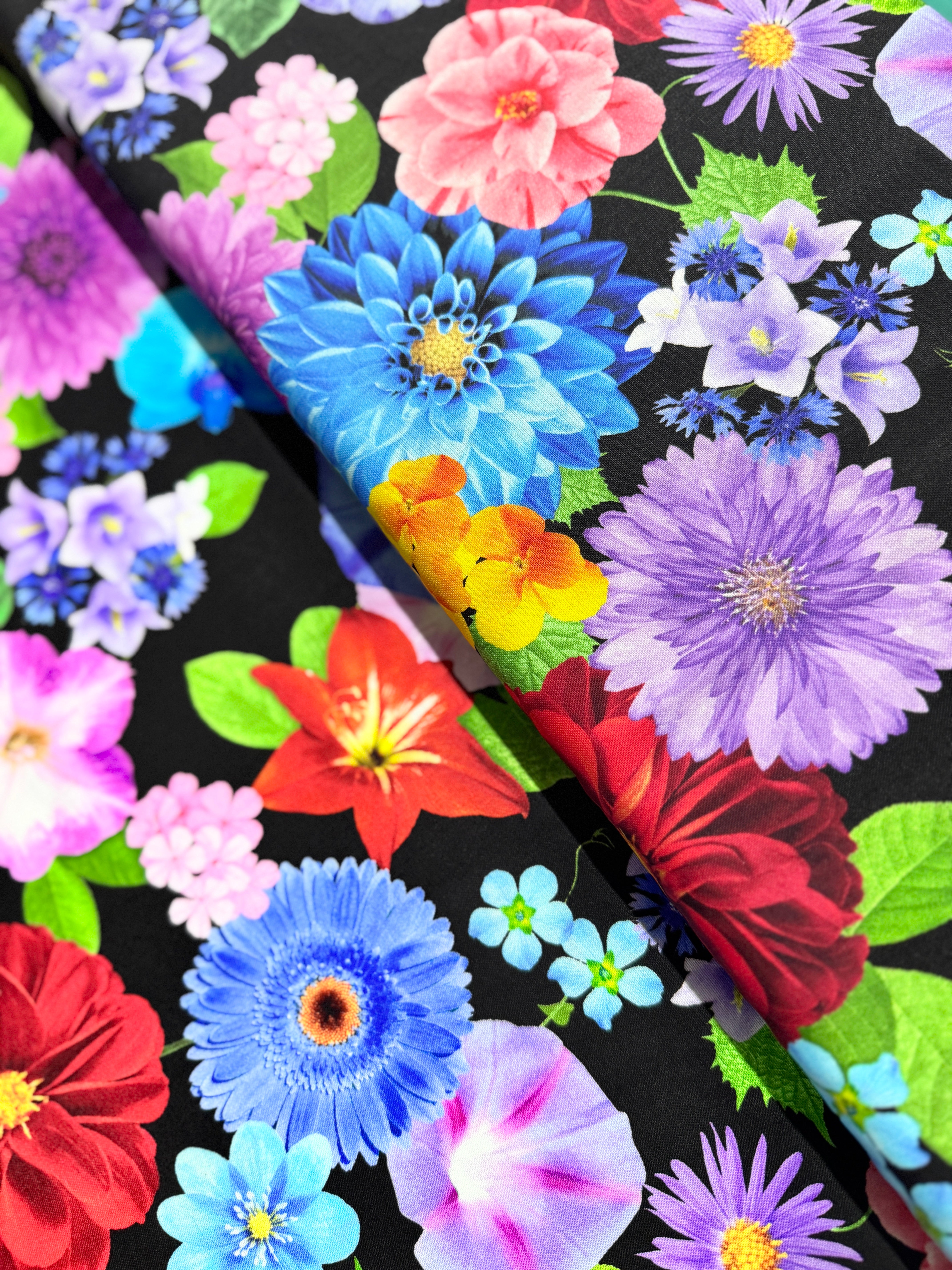 Garden Bouquet - Variety of Vibrant Florals Yardage