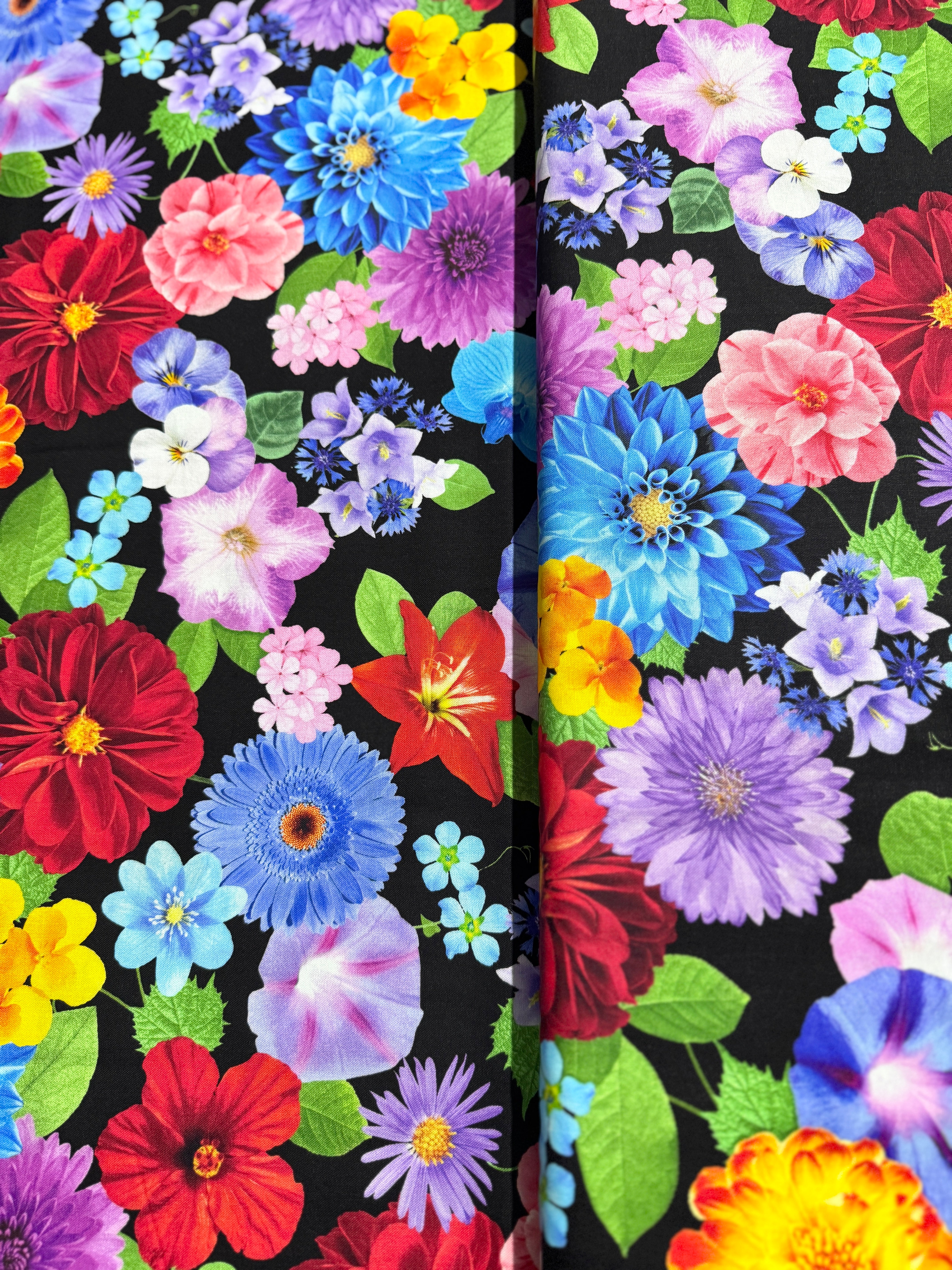 Garden Bouquet - Variety of Vibrant Florals Yardage