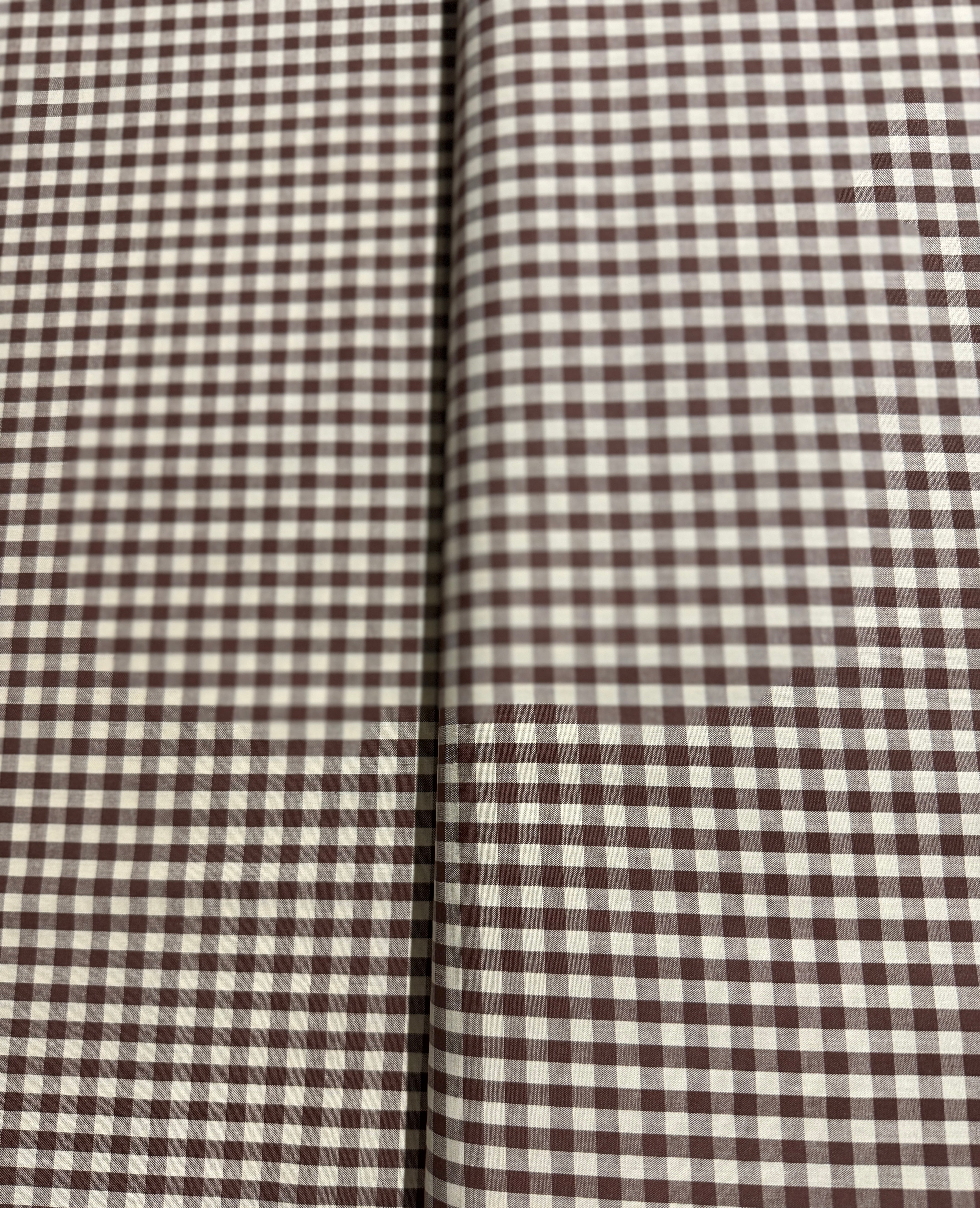 Crawford Gingham - Yarn Dyed 1/4 Inch Gingham Brown Yardage