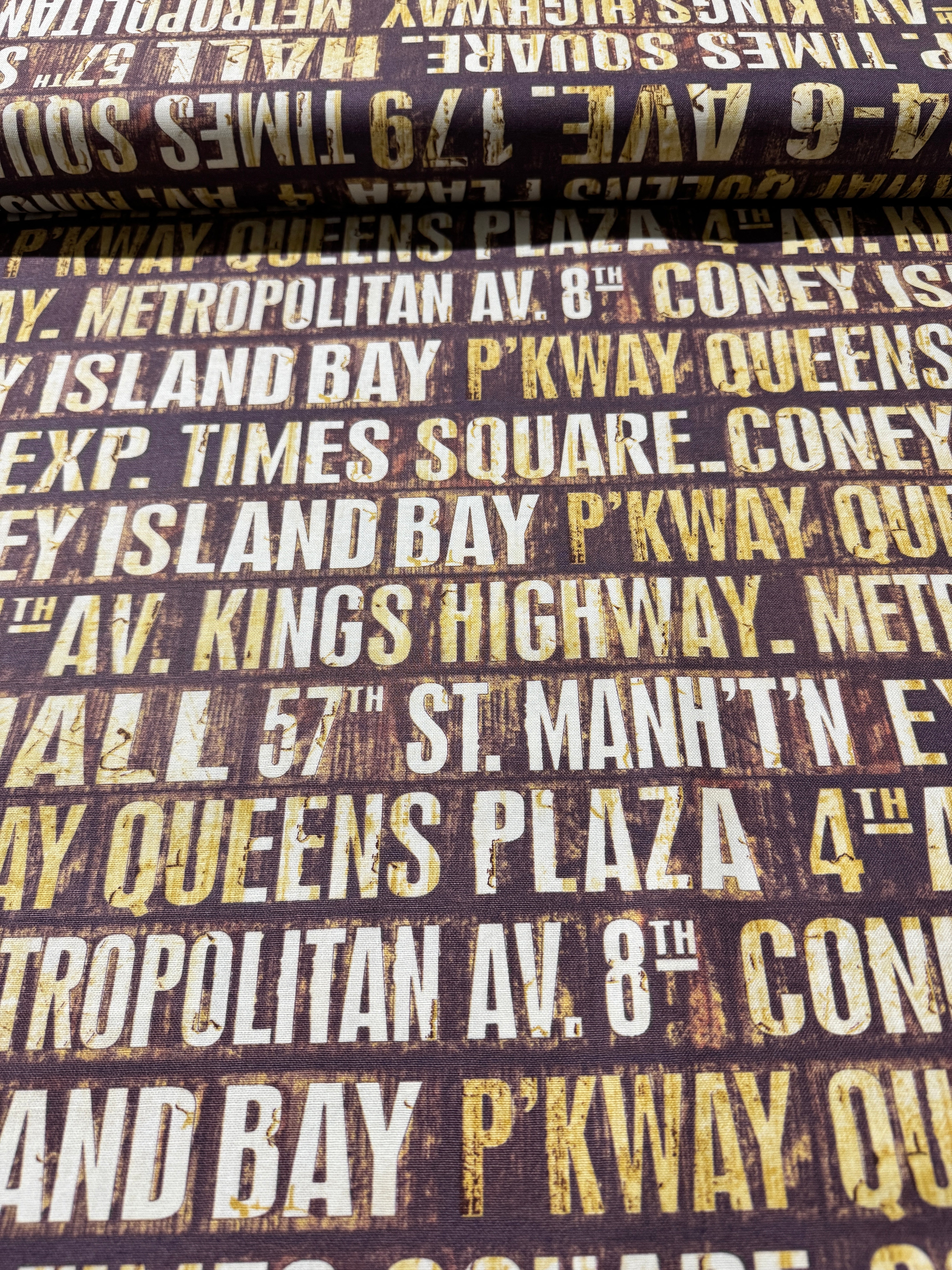 Eclectic Elements Embark - Subway Signs Neutral Canvas Yardage