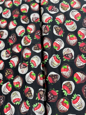 Chocolicious - Strawberry Delight Black Yardage