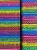 African Sunset - African Tribal Stripes Metallic Yardage