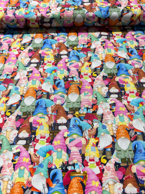 Sew Many Gnomes - Packed Sewing Gnomes Yardage