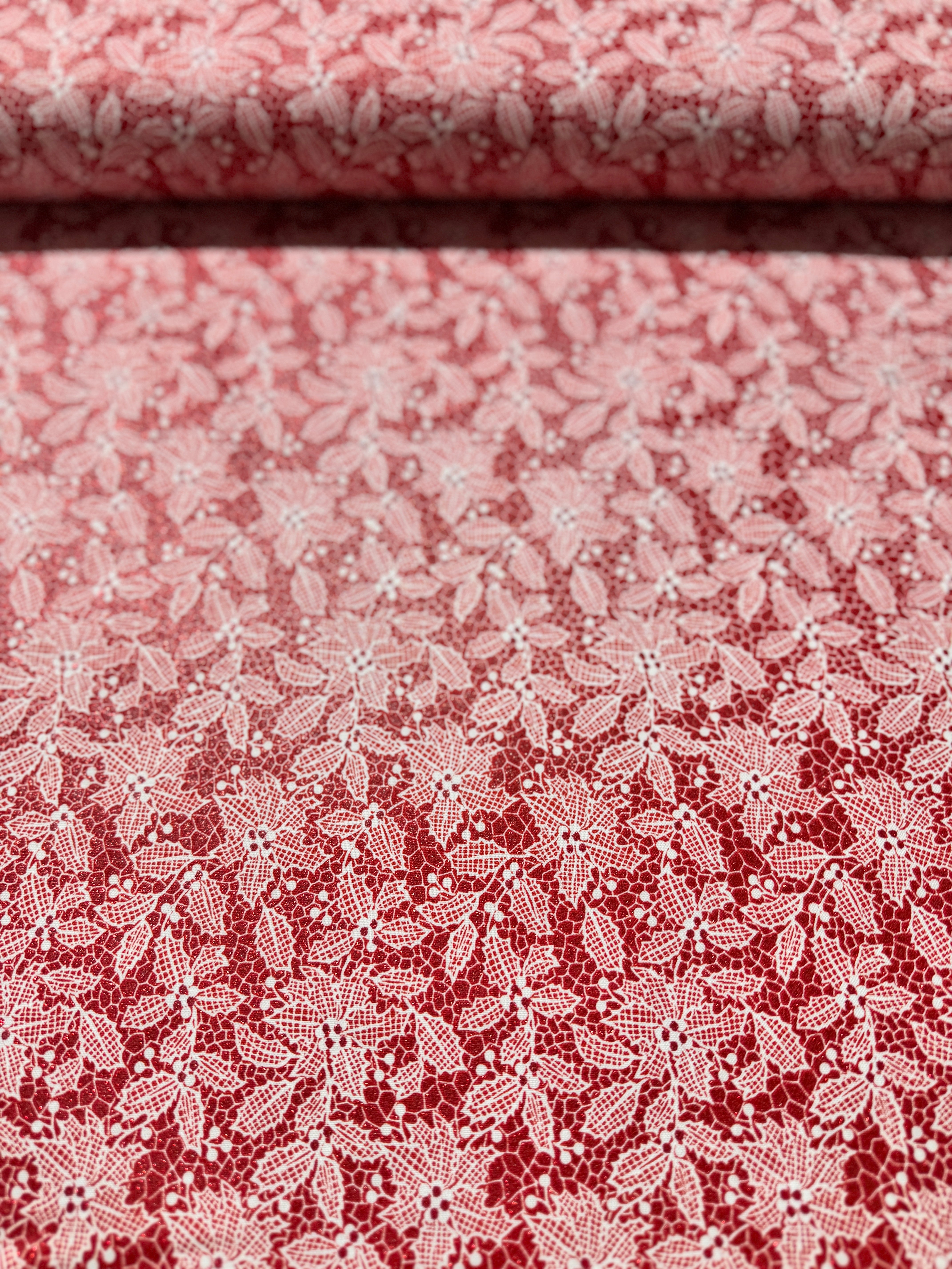 Let it Sparkle - Holiday Lace - Radiant Cherry Metallic Yardage