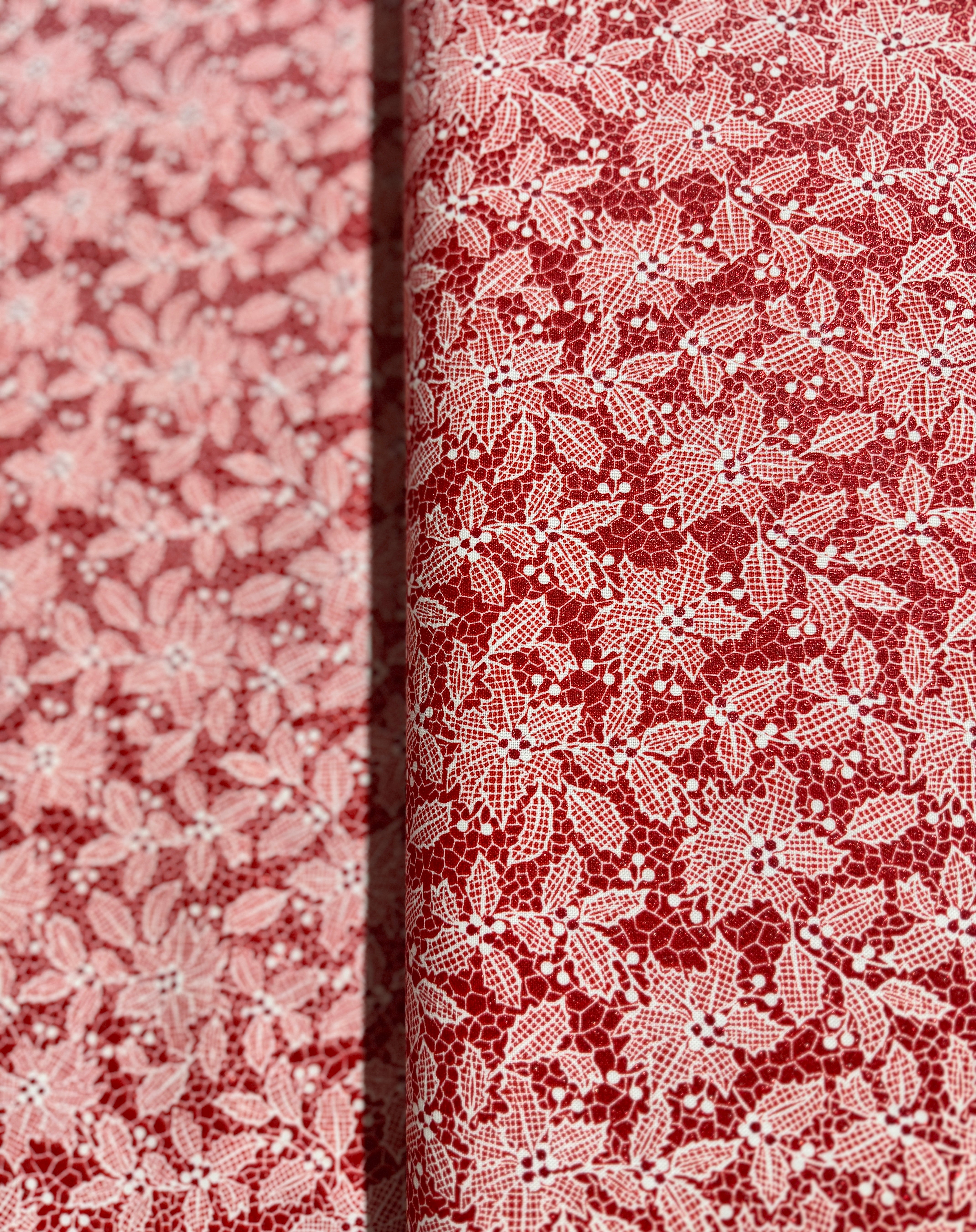 Let it Sparkle - Holiday Lace - Radiant Cherry Metallic Yardage