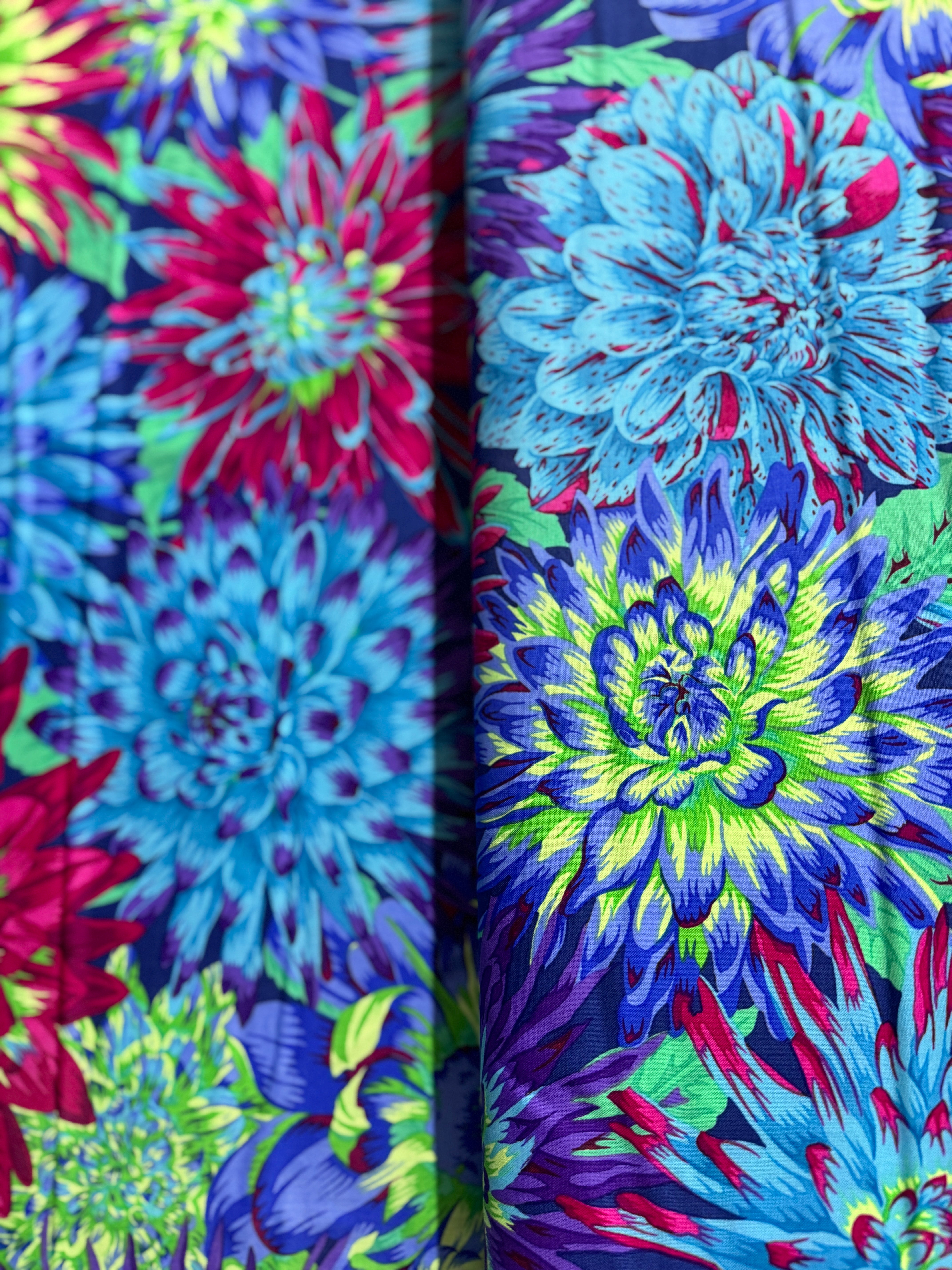 Kaffe Fassett Collective - Cactus Dahlia Blue Yardage