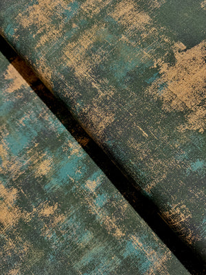 Grunge Metallic - Grunge Christmas Green Yardage