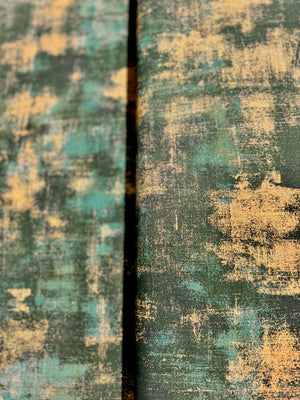 Grunge Metallic - Grunge Christmas Green Yardage