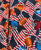 Football Helmets And USA Flags Yardage