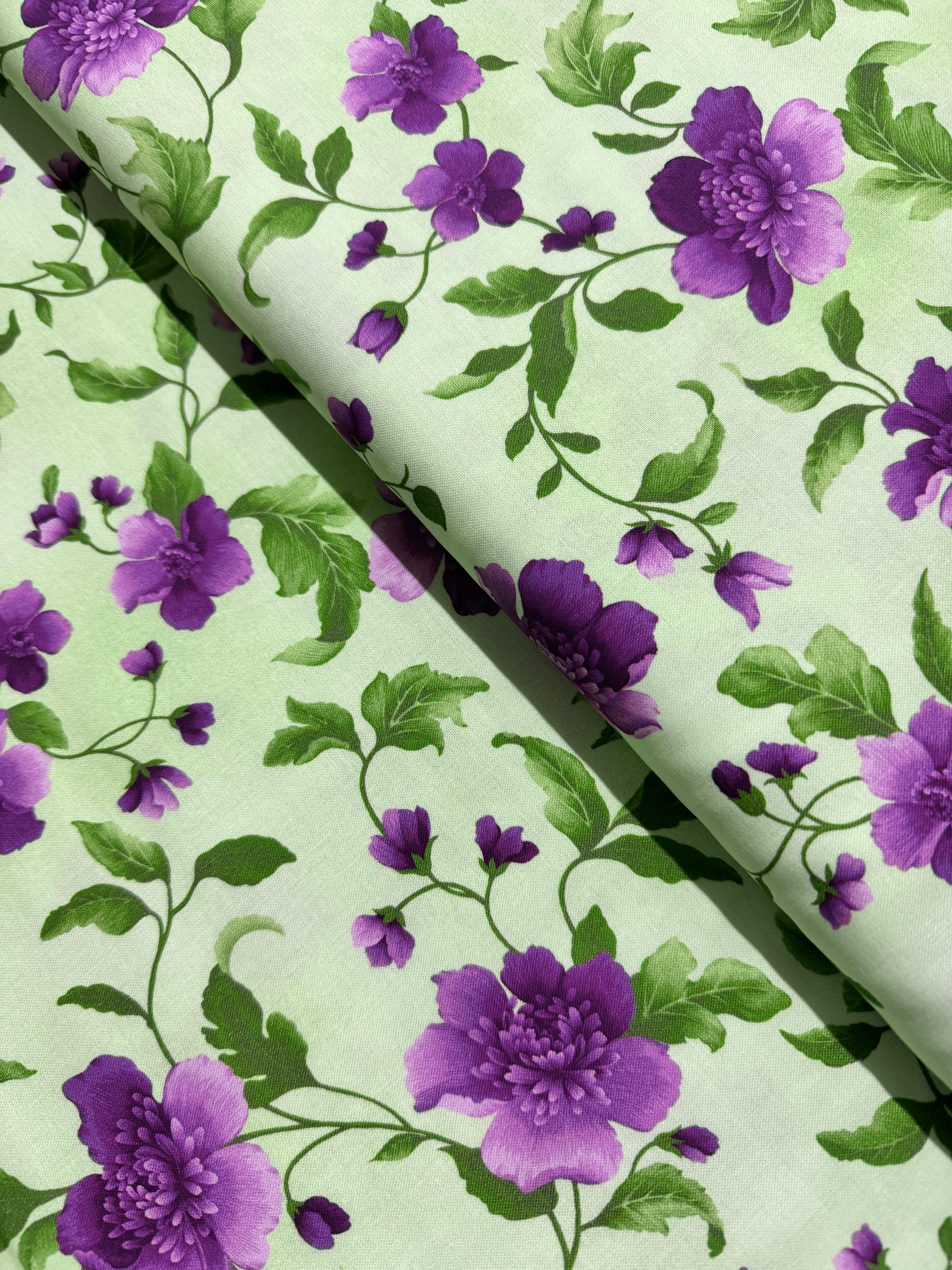 Flowerhouse - Camille - Large Floral Green - Remnant