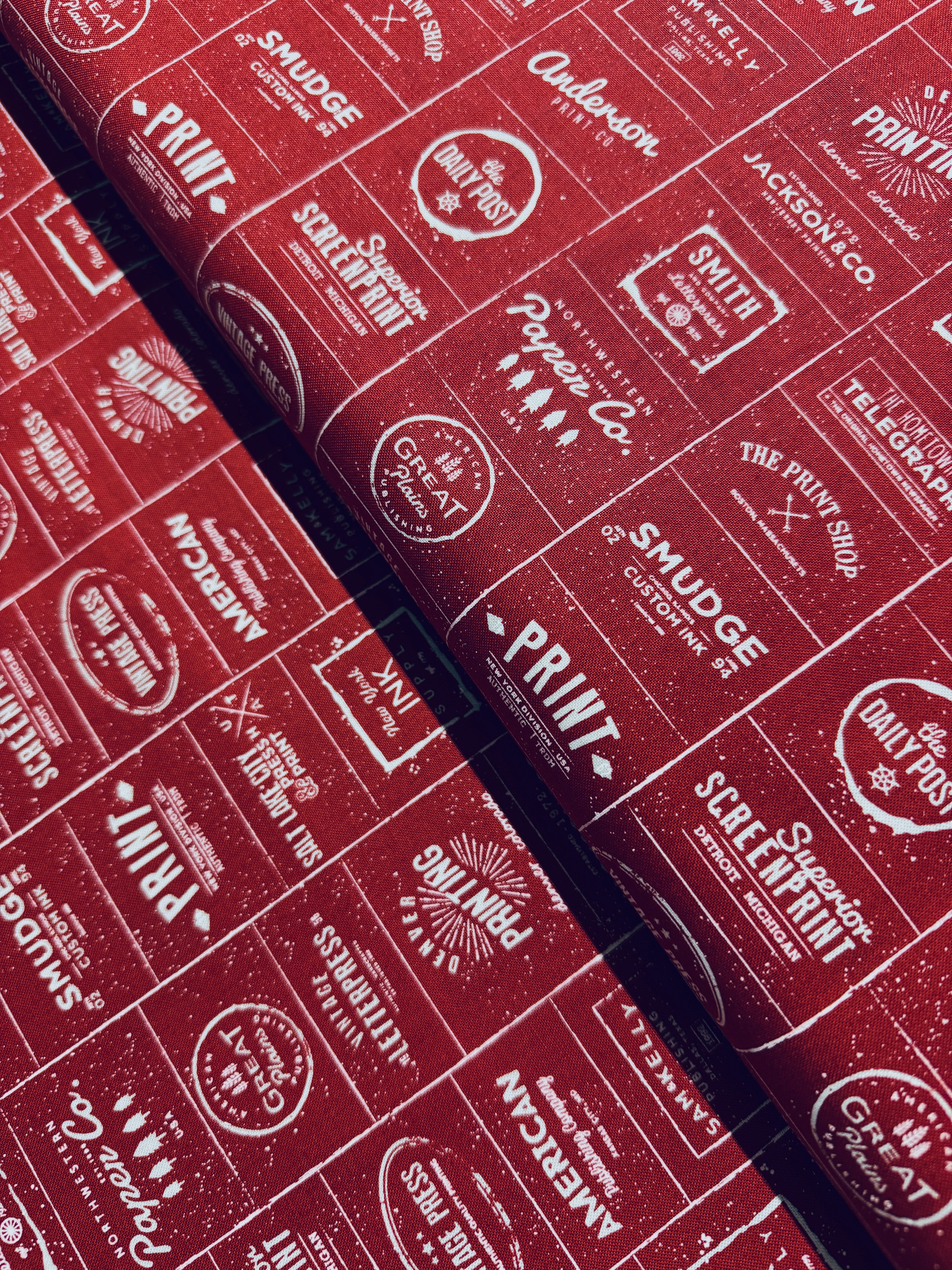 The Print Shop - Modern Logos Red Yardage