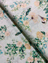 Chickadee Cheer - Chickadees Flowers Eucalyptus/Gold Metallic Yardage