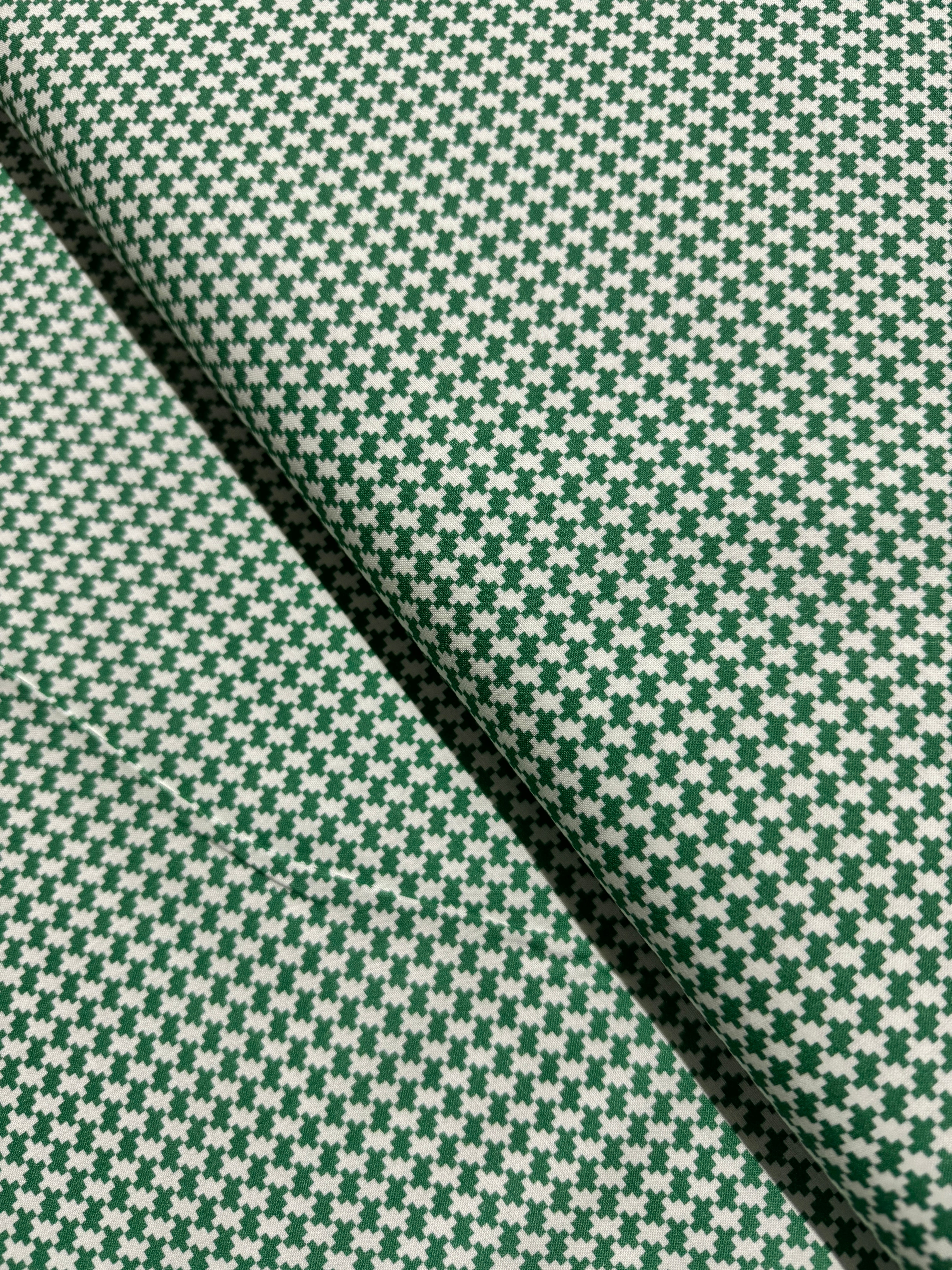 Flowerhouse - All A Flutter - Herringbone Green Yardage