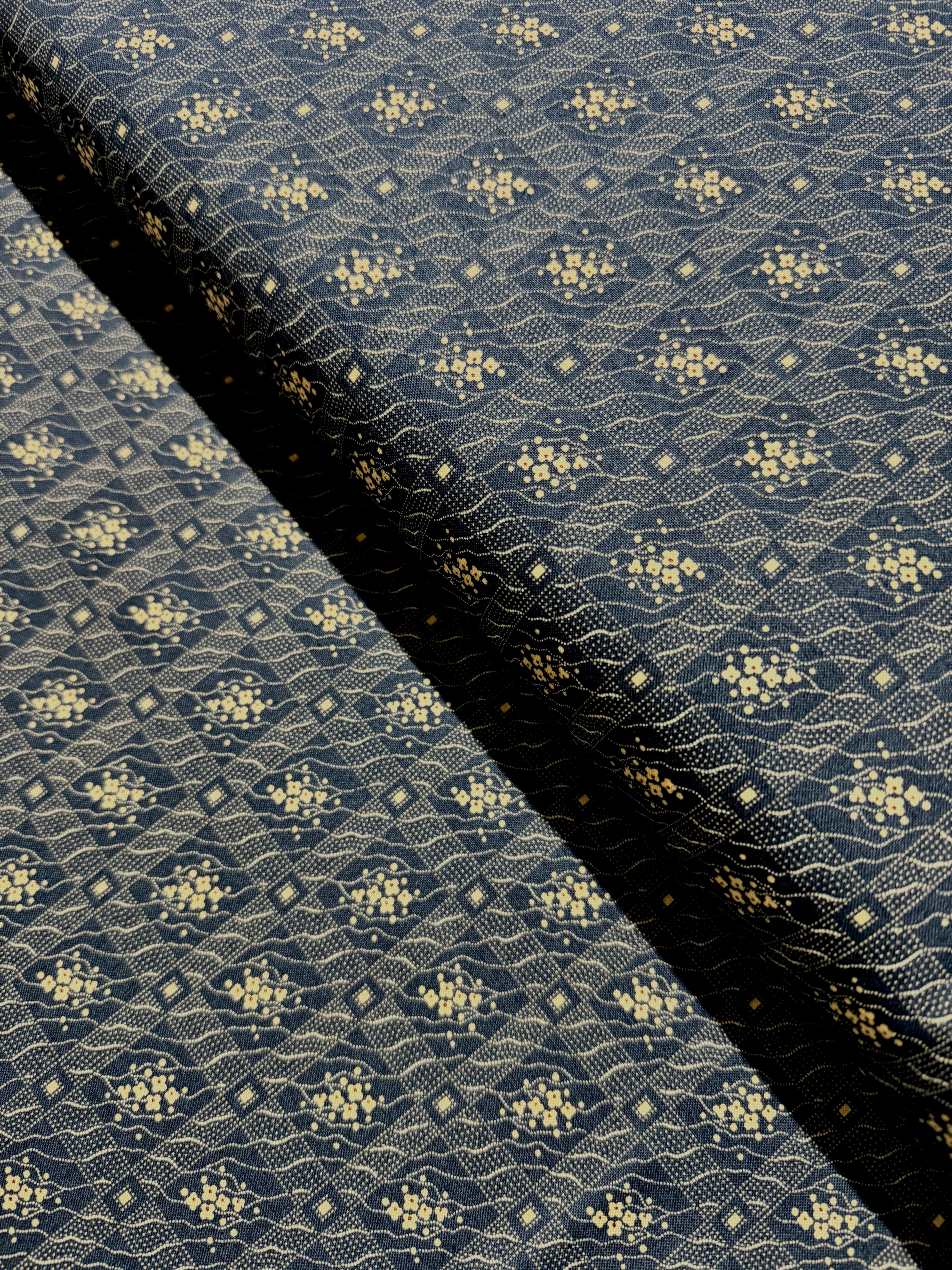 Hawthorn Ridge Navy - Floral Trellis Yardage