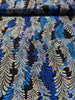 Butterfly Jewel - Jeweled Ferns Black/Royal Blue Metallic Yardage