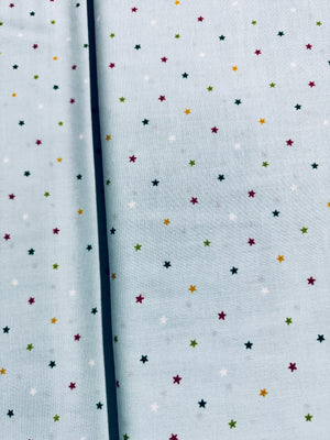 Jolly Santa - Multi Star Blue Yardage