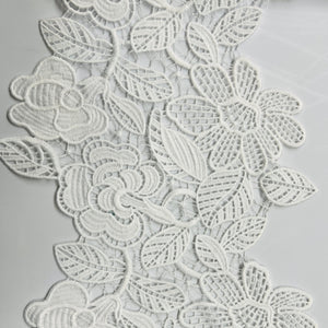 White Floral Cutwork Wedding Lace Trim