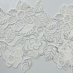 White Floral Cutwork Wedding Lace Trim