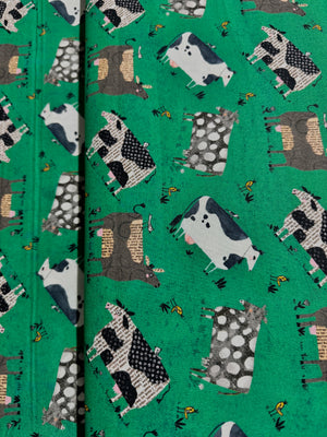 On The Farm - Udderly Cows Teal Yardage