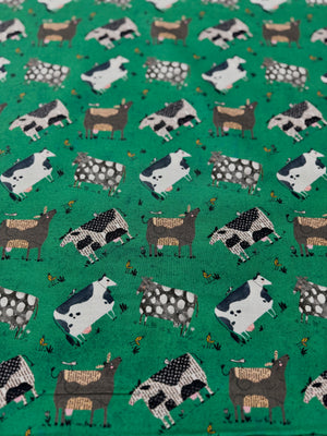 On The Farm - Udderly Cows Teal Yardage