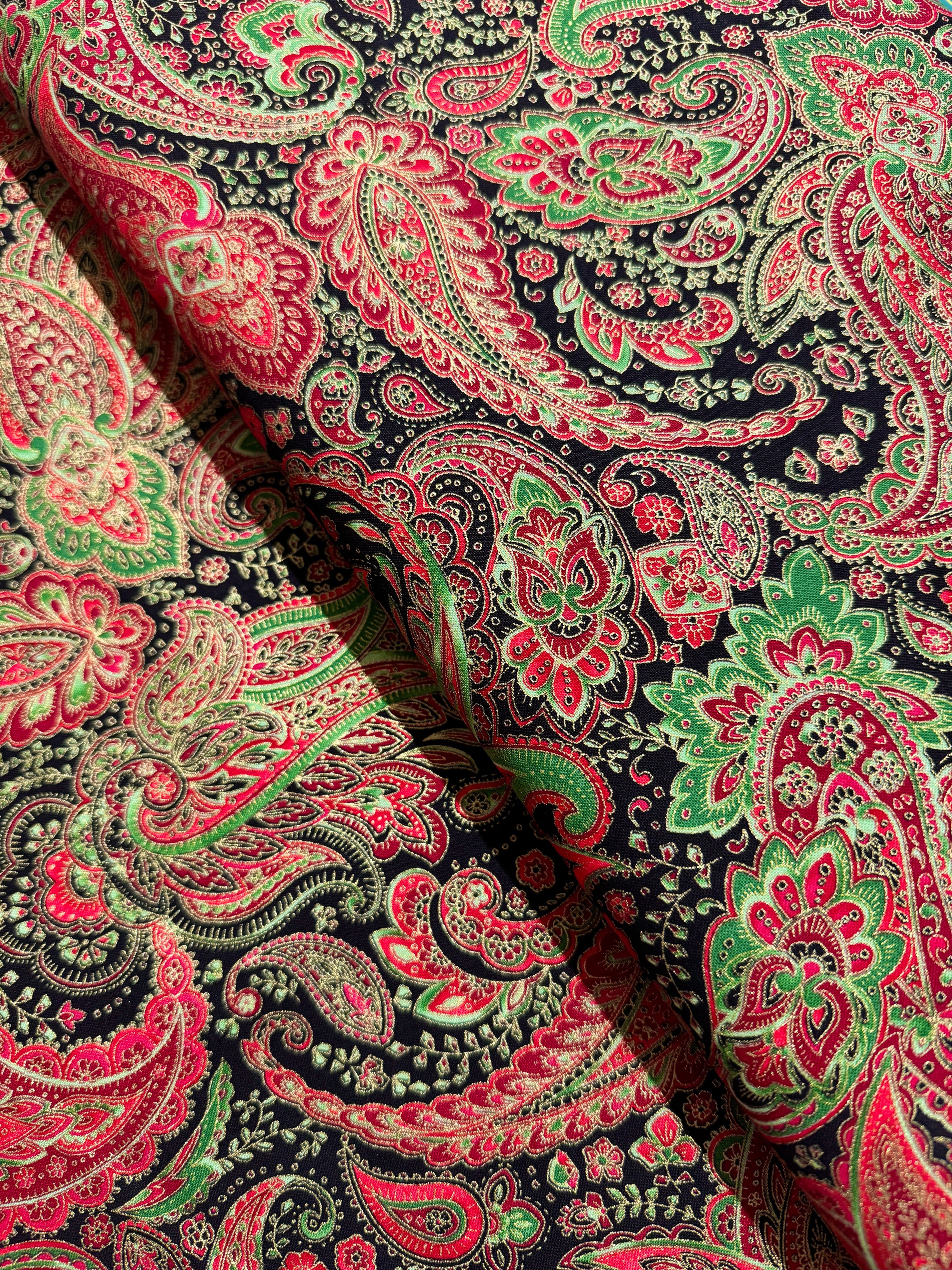 Holiday Paisley - Multi Metallic Yardage