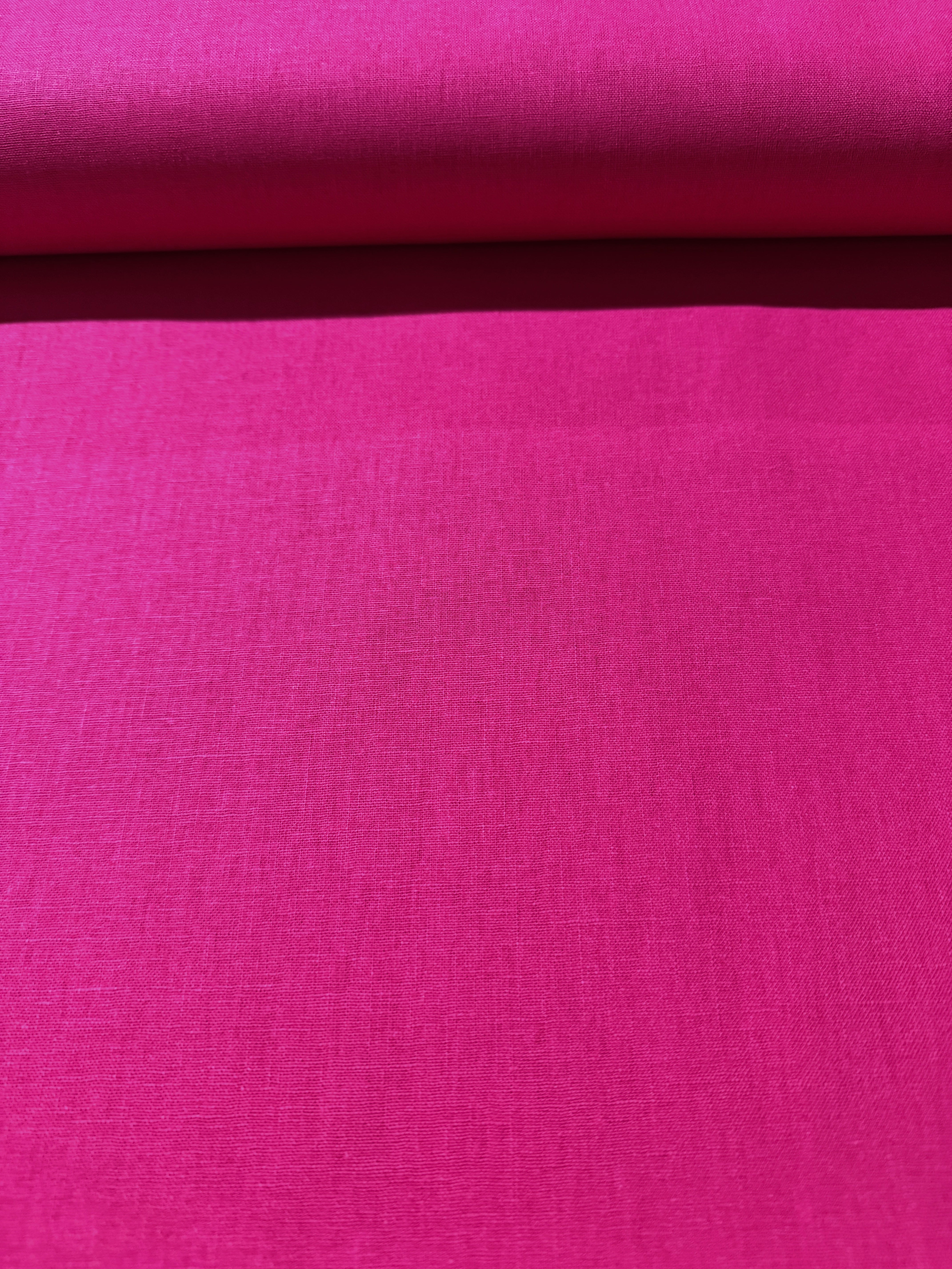 Essex Hot Pink Yardage - LINEN + COTTON Blend