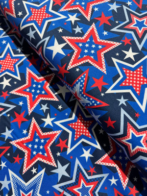 Red, White & True - Patriotic Stars Navy Yardage