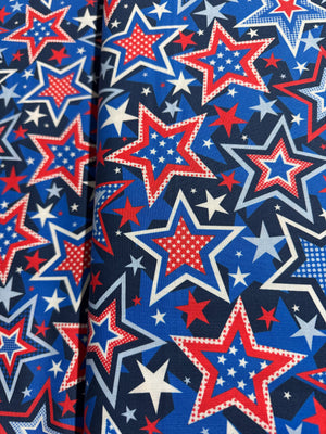 Red, White & True - Patriotic Stars Navy Yardage