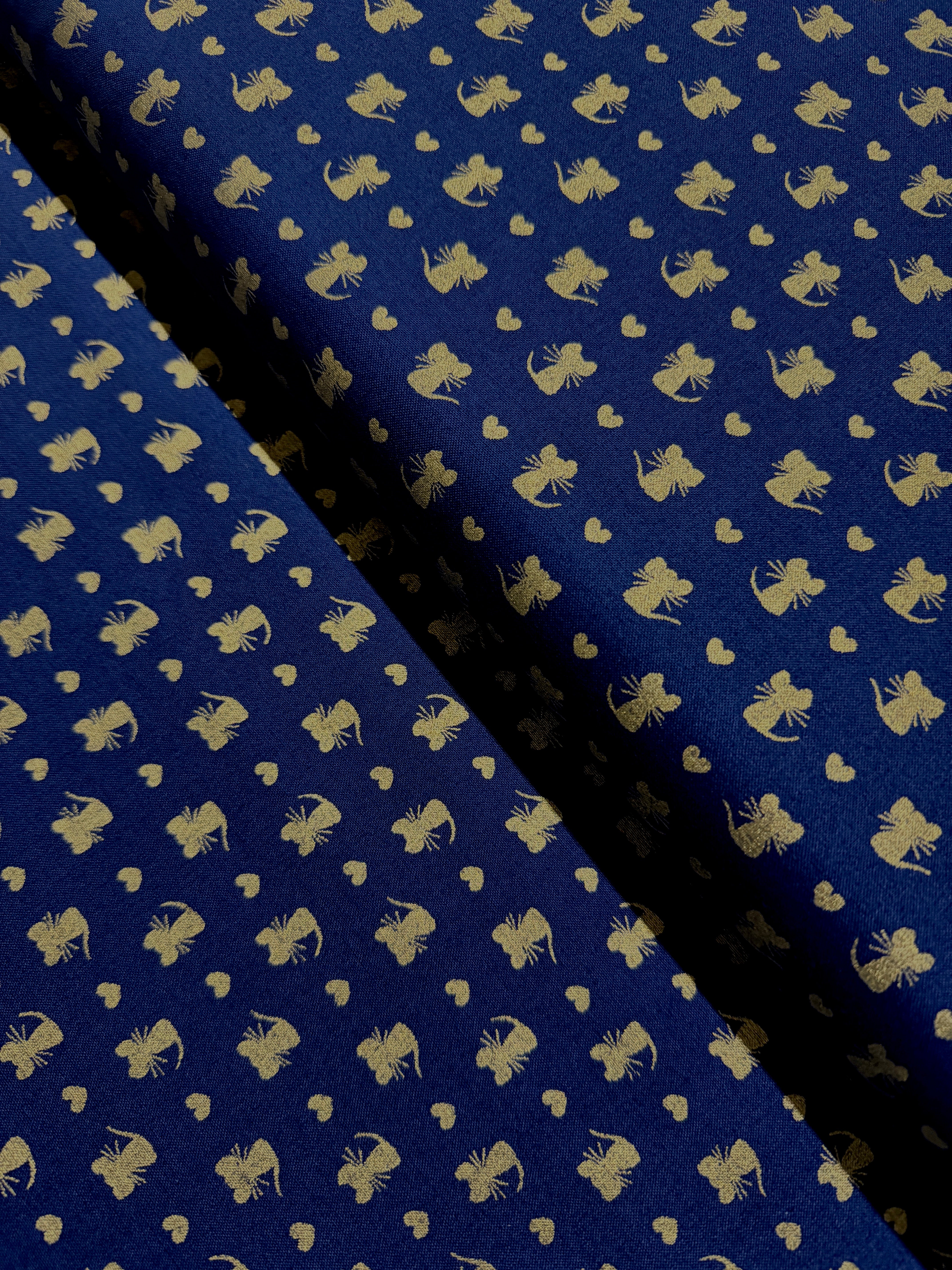 Glitter Critters - Nice Mice Navy/Gold Glitter Yardage