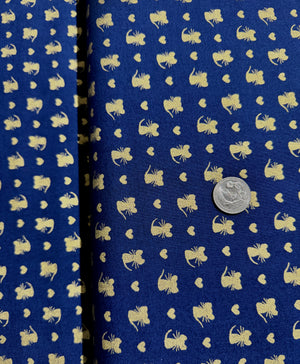 Glitter Critters - Nice Mice Navy/Gold Glitter Yardage