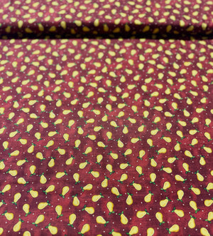 Folk Art Basics - Pear Dot Dark Red Yardage