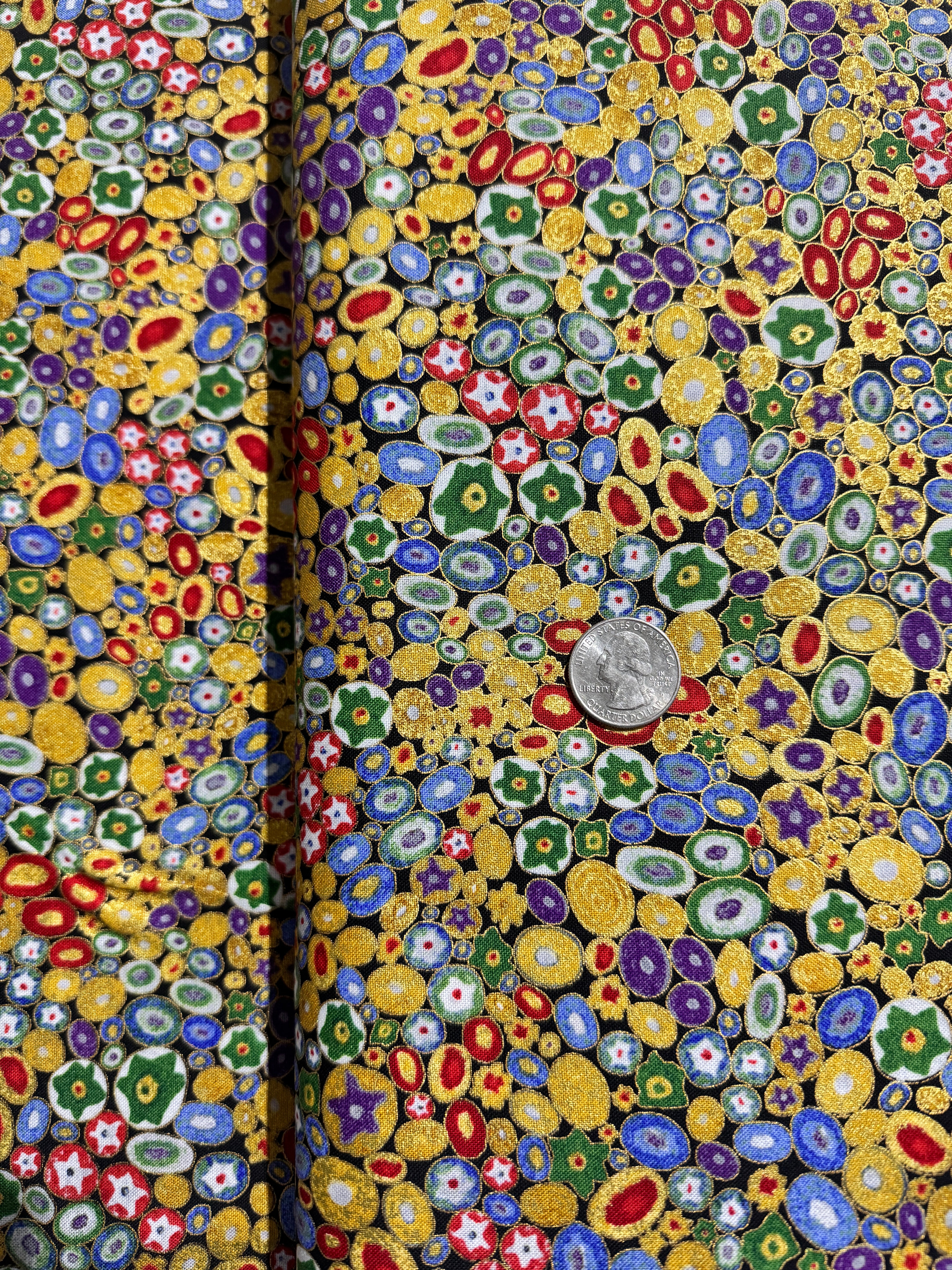 Gustav Klimt - Multi Gold Metallic Yardage