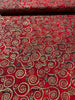 Gustav Klimt - Swirls Red Gold Metallic Yardage