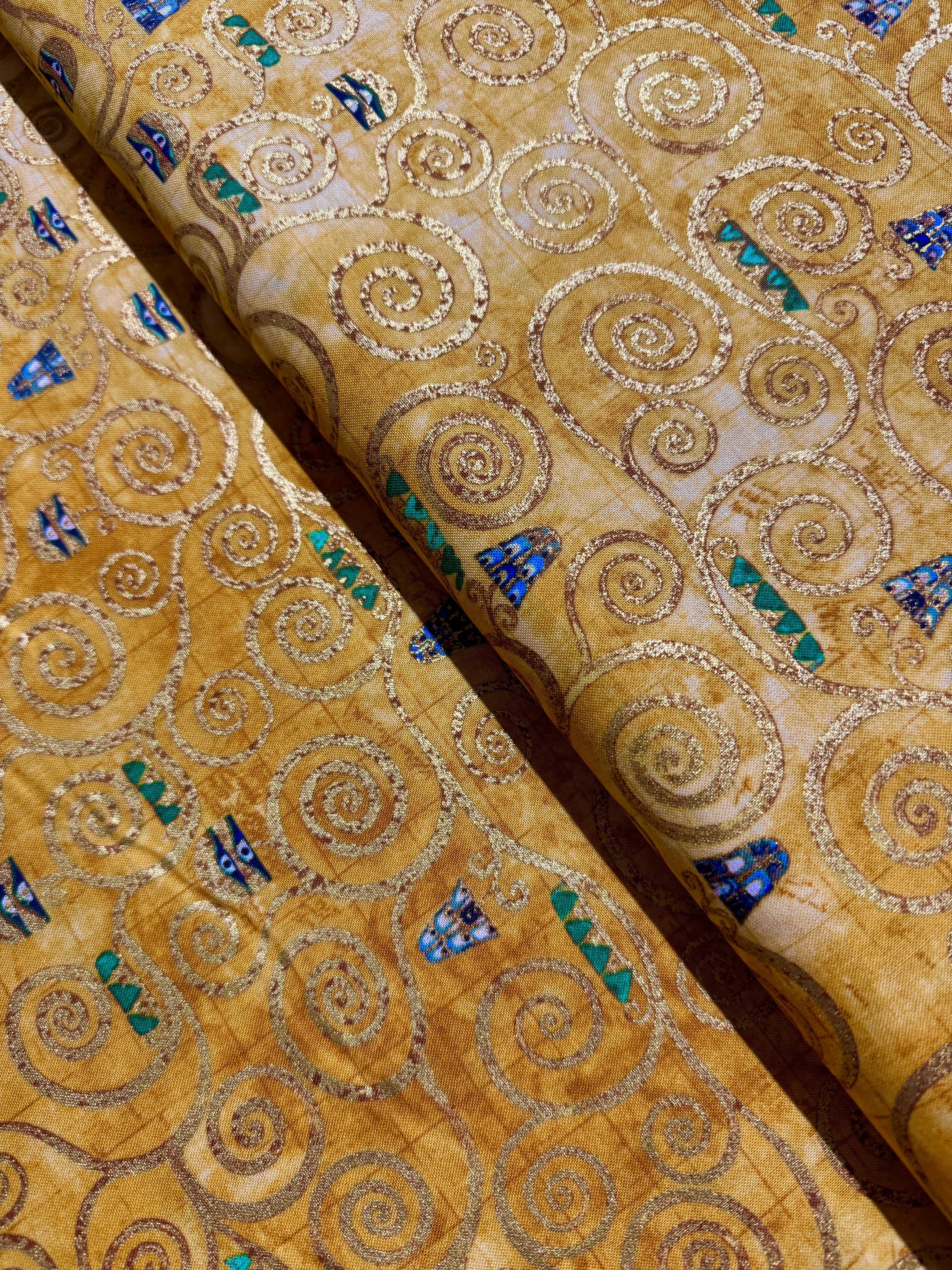 Gustav Klimt - Swirls Gold Metallic Yardage