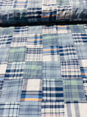 Yarn Dyed Nantucket Patchwork Blue - Madras Plaid Patchwork