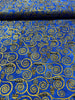 Gustav Klimt - Swirls Cobalt Gold Metallic Yardage