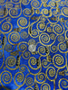 Gustav Klimt - Swirls Cobalt Gold Metallic Yardage